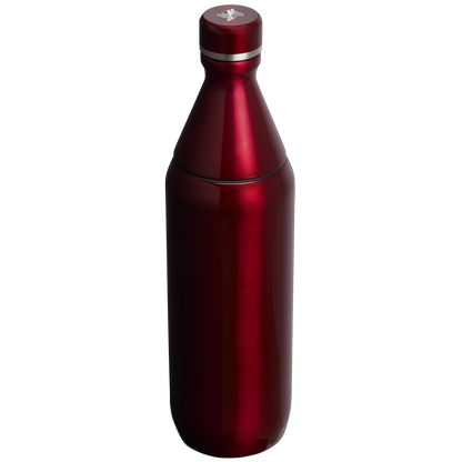 Stanley All Day Slim Water Bottle 20 OZ In Garnet Red Shine Gloss