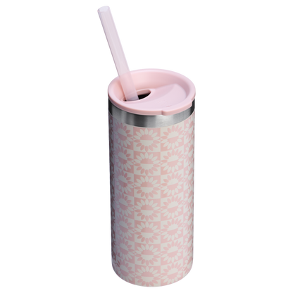 Stanley 10 OZ Everyday Slim Can Cooler Cup In Peach Whip Sunflower Pink From The Oasis Collection