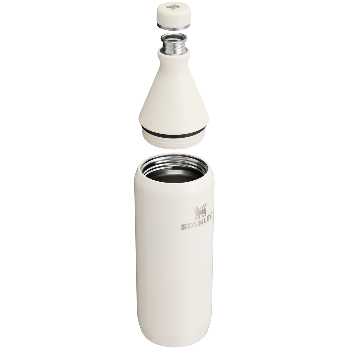 Stanley Leak Proof 34 OZ All Day Slim Bottle with removable collar in Cream Gloss