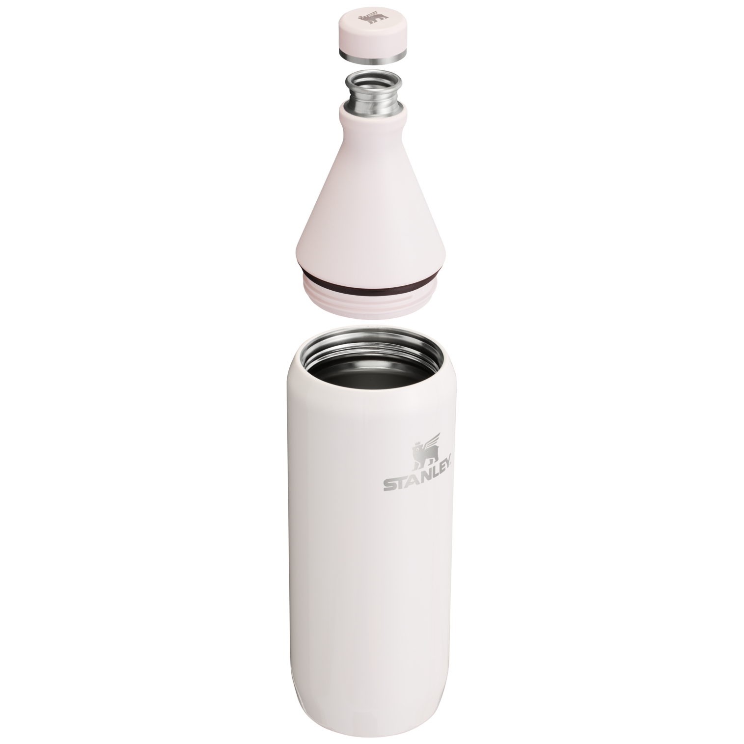 Stanley Leak Proof 34 OZ All Day Slim Bottle with removable collar in Rose Quartz Gloss