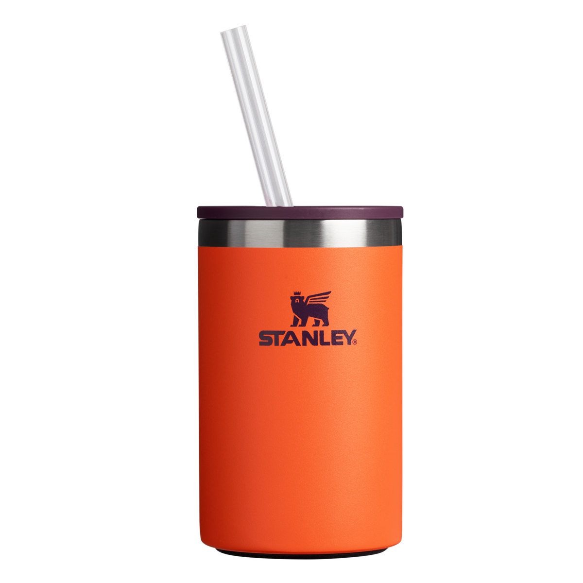 Stanley Everyday Can Cooler cup 10 oz with straw in Tigerlily Plum
