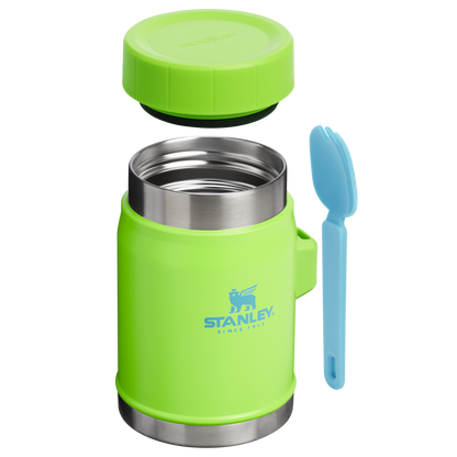 Stanley Heritage Vacuum Food Jar With Spork 14OZ In Bright Lime Green