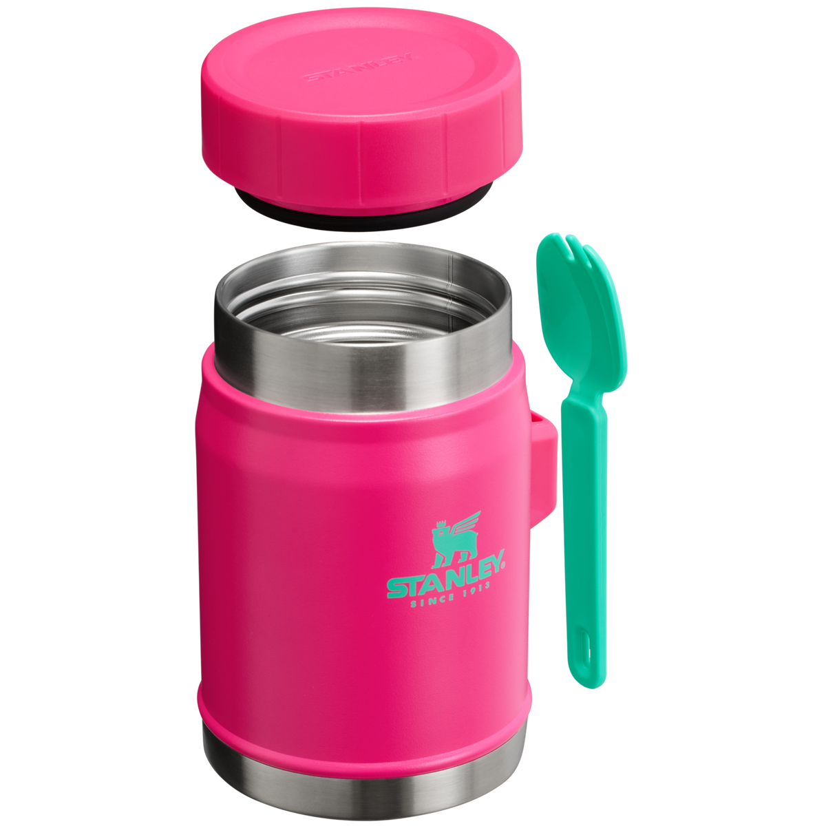 Stanley Heritage Vacuum Food Jar With Spork 14OZ In Passion Pink