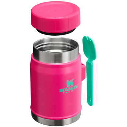 Stanley Heritage Vacuum Food Jar With Spork 14OZ In Passion Pink