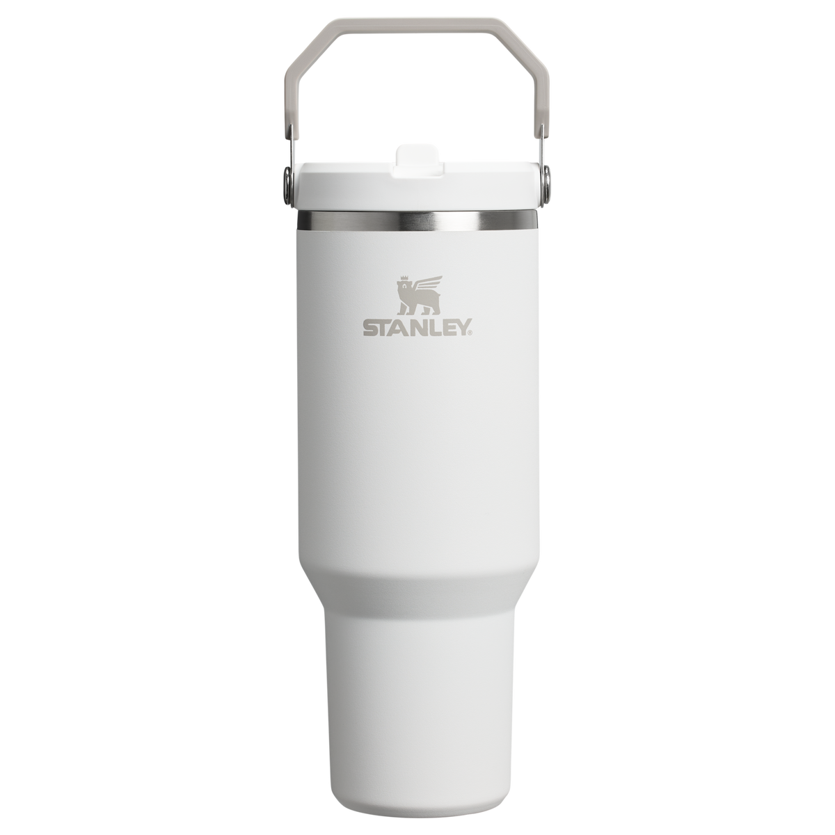 Stanley 40 OZ Ice Flow Flip Straw Insulated Tumbler In Frost White