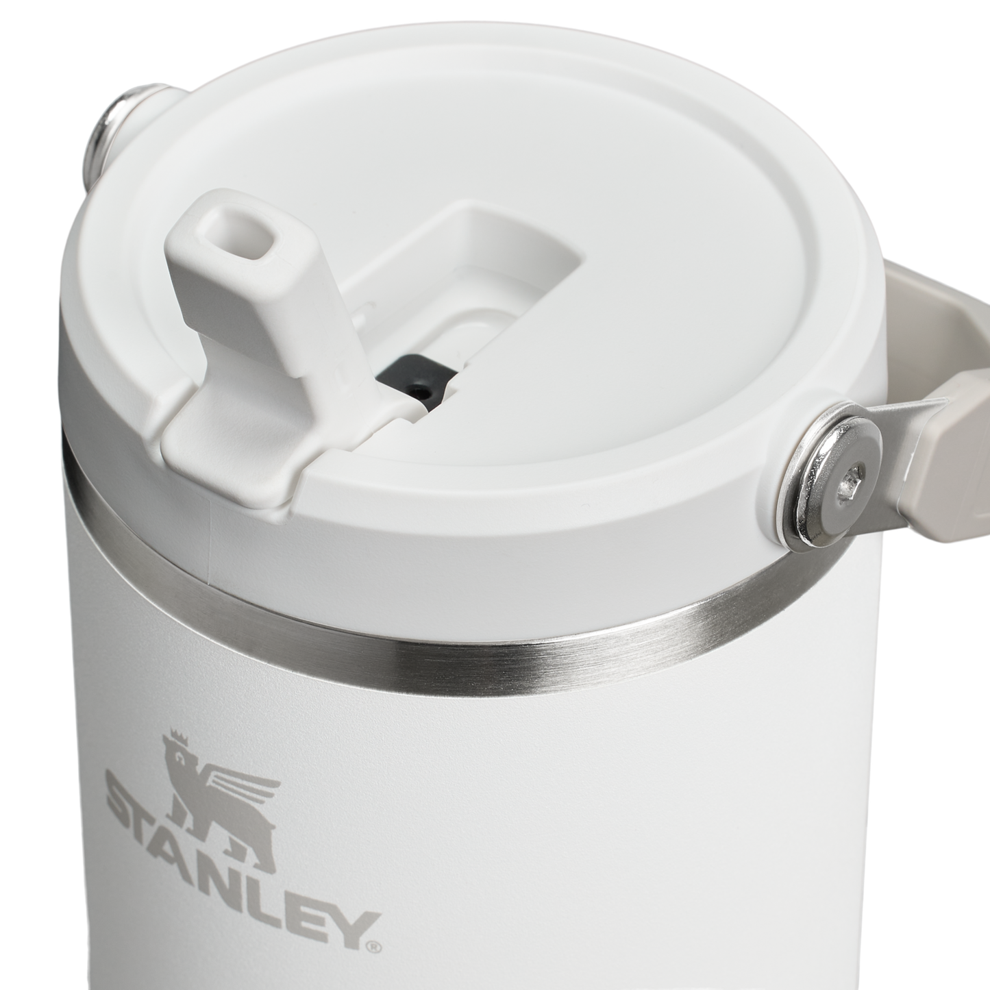 Stanley 40 OZ Ice Flow Flip Straw Insulated Tumbler In Frost White