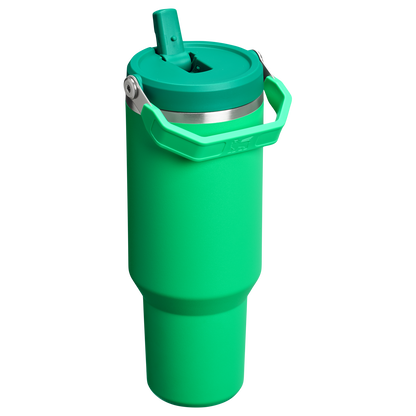 Stanley 40 OZ Ice Flow Flip Straw Insulated Tumbler In Meadow Green