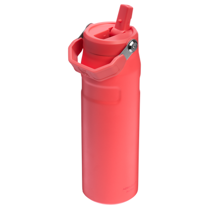 Stanley 24 oz IceFlow Aerolight Water Bottle WIth A Flip Straw In Hot Coral Red