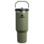 Stanley 40 OZ Ice Flow Flip Straw Insulated Tumbler In Dried Pine Green