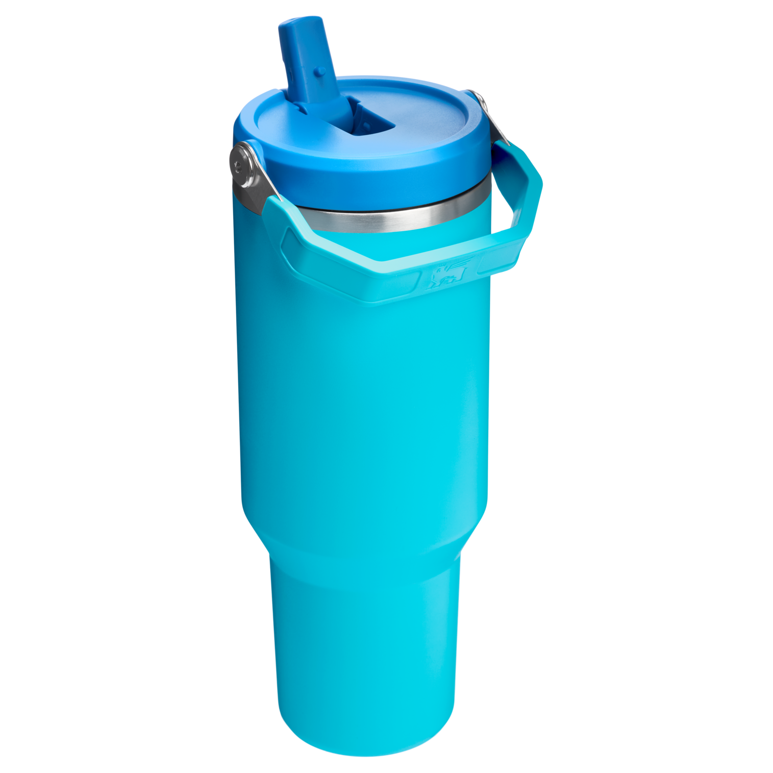 Stanley 40 OZ IceFlow Flip Straw Stainless Steel Tumbler In Splash Blue
