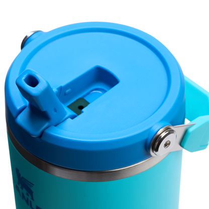 Stanley 40 OZ IceFlow Flip Straw Stainless Steel Tumbler In Splash Blue
