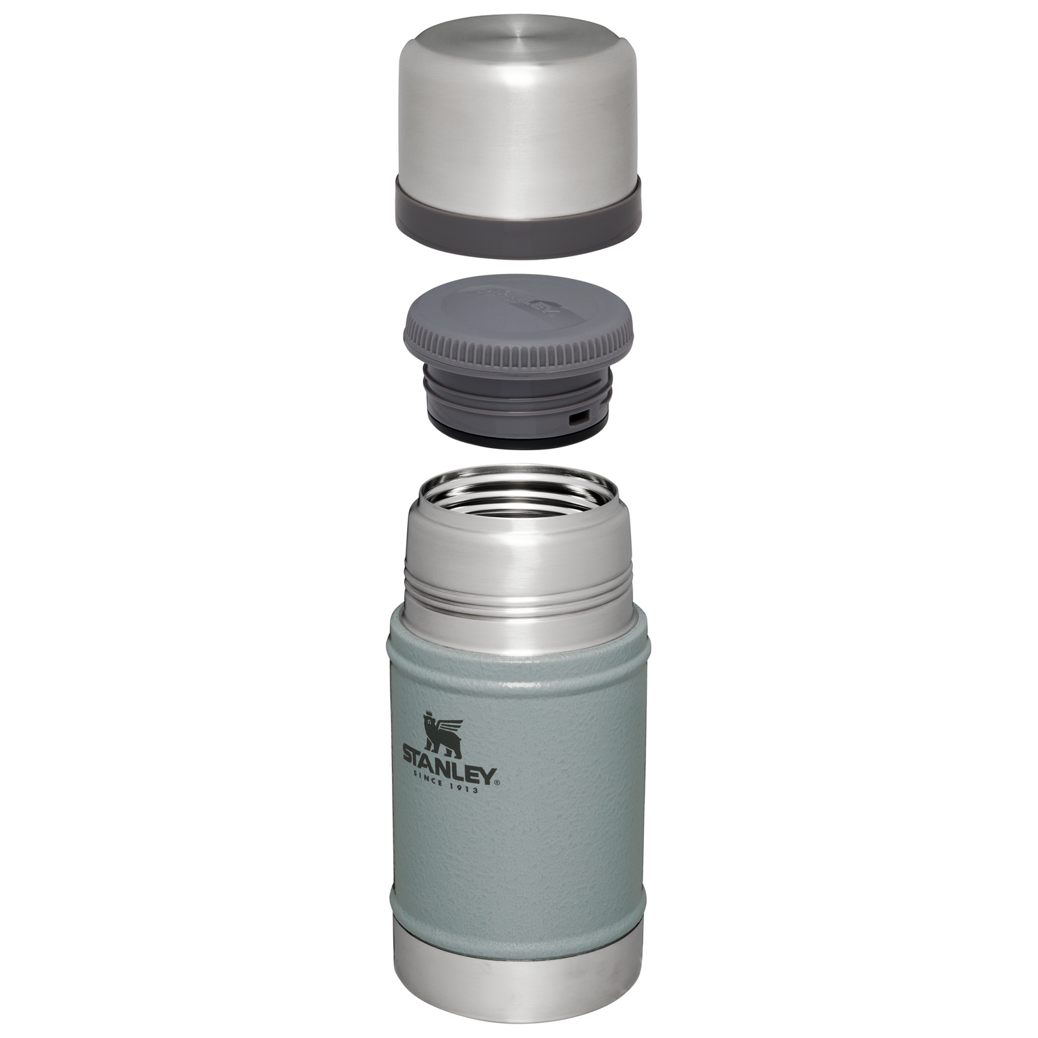 The Stanley Legendary Classic Insulated Food Jar 24OZ In Hammertone Silver