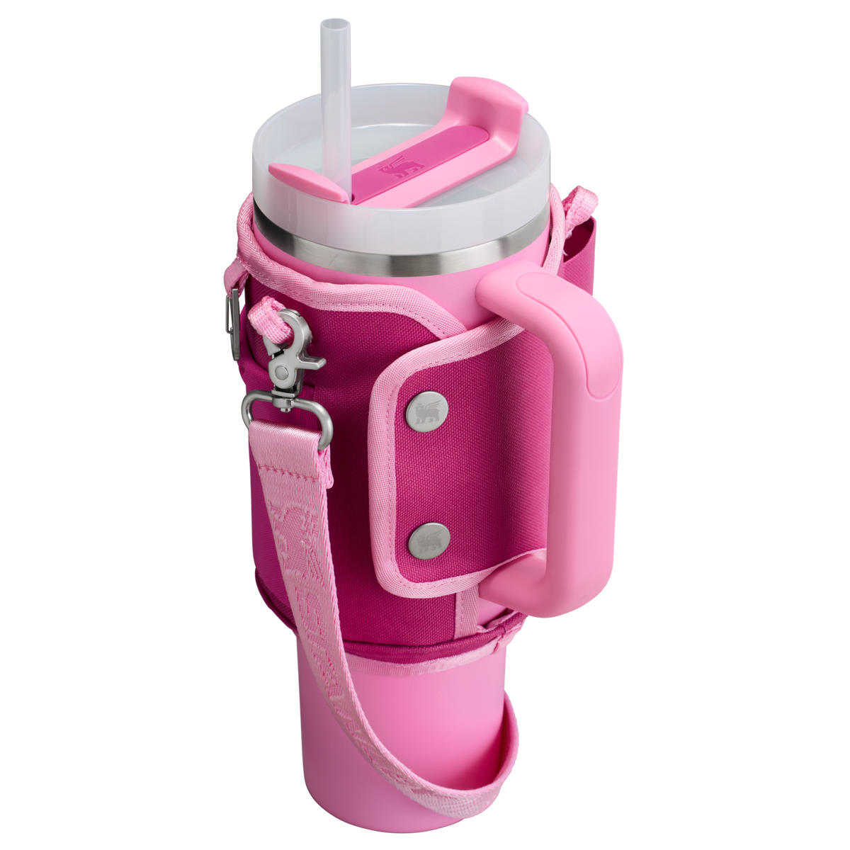 Stanley Carry-All 40 oz Quencher with Detachable Crossbody Straps in Fuchsia