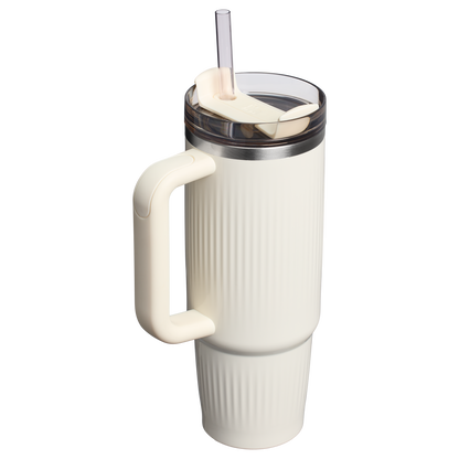 Stanley 30 OZ Quencher Fluted Insulate Tumbler In Cream White