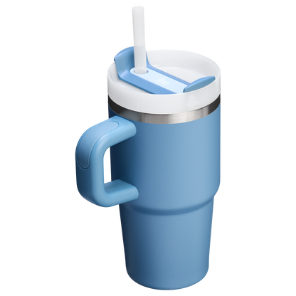 The Quencher H2.O 20 oz FlowState Tumbler with handle and straw in Indigo Blue