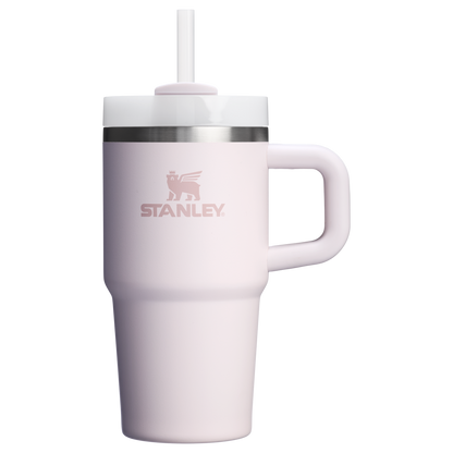The Quencher H2.O 20 oz FlowState Tumbler with handle and straw in Rose Quartz Pink