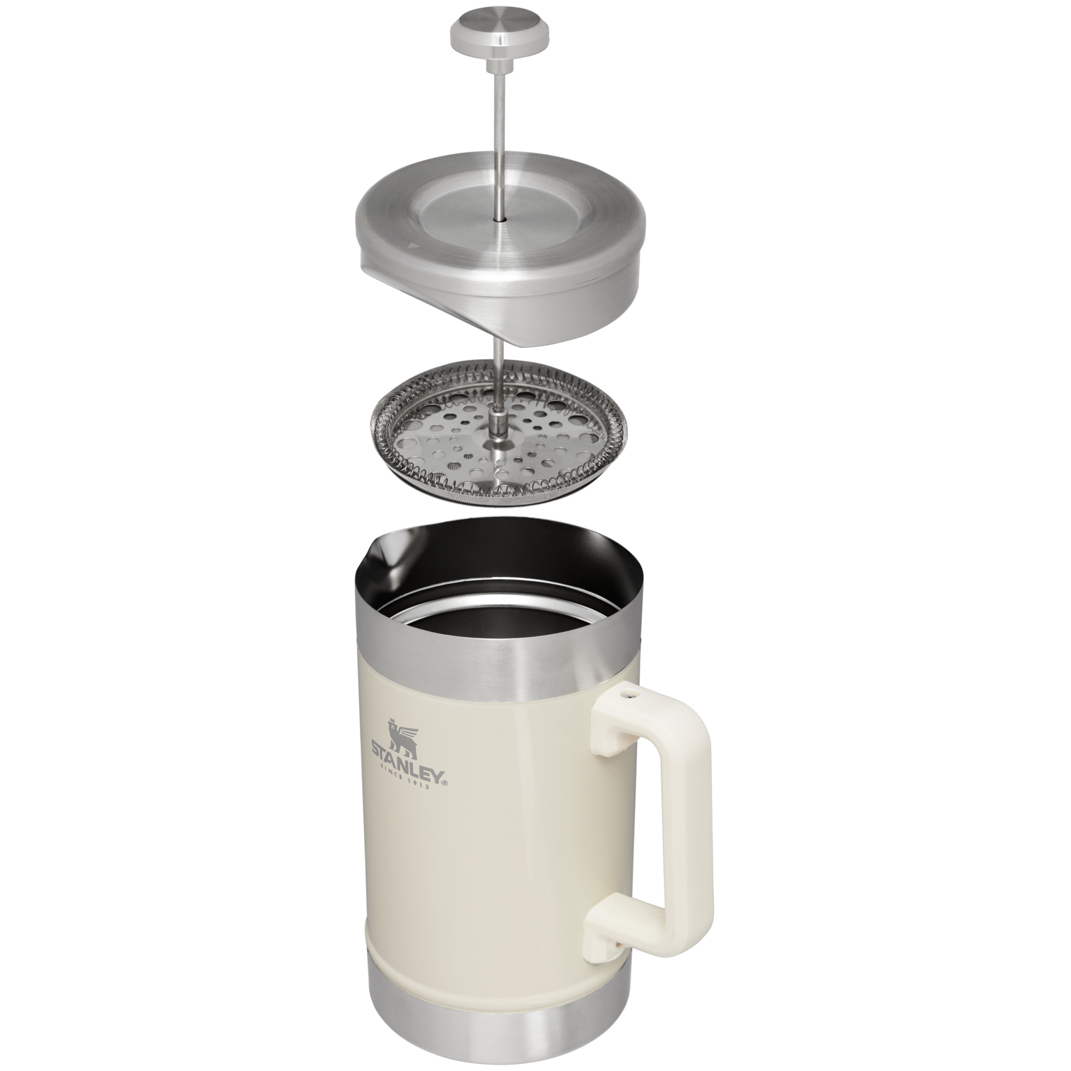 Stanley Stay-Hot French Press 48 OZ In Cream Gloss White