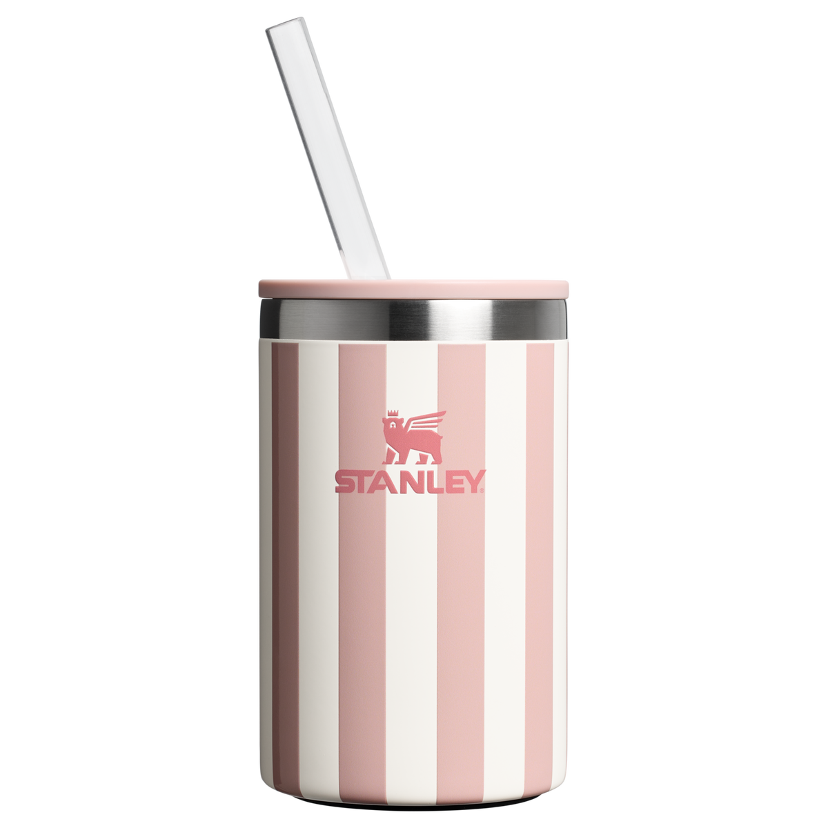 Stanley Everyday Can Cooler Cup In Peach Whip Cabana Stripe Pink From The Oasis Collection