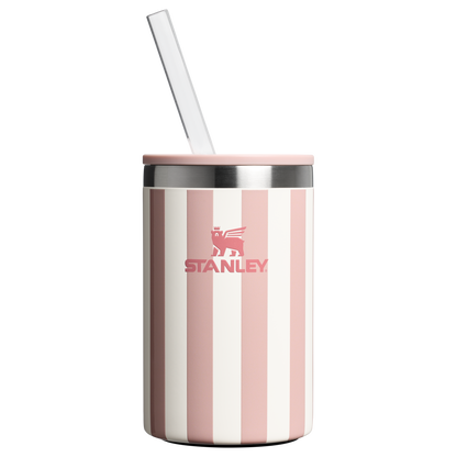 Stanley Everyday Can Cooler Cup In Peach Whip Cabana Stripe Pink From The Oasis Collection