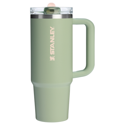 Stanley 40 OZ Quencher Flip Straw Tumbler With In Lichen Green