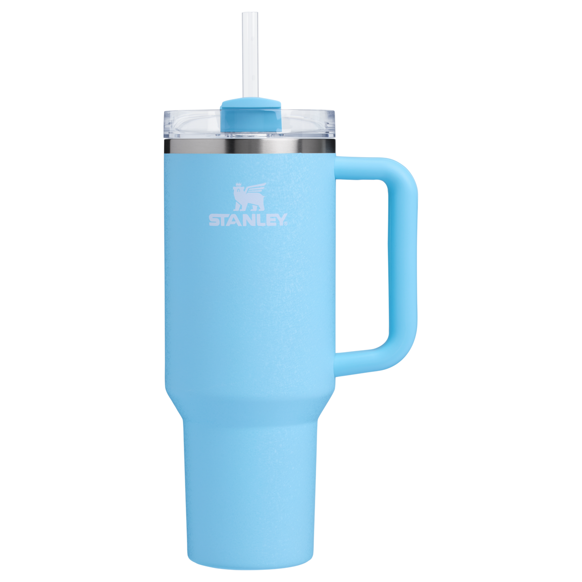 Stanley 40 OZ Quencher Tumbler With Straw & Handle In Powder Blue Crush